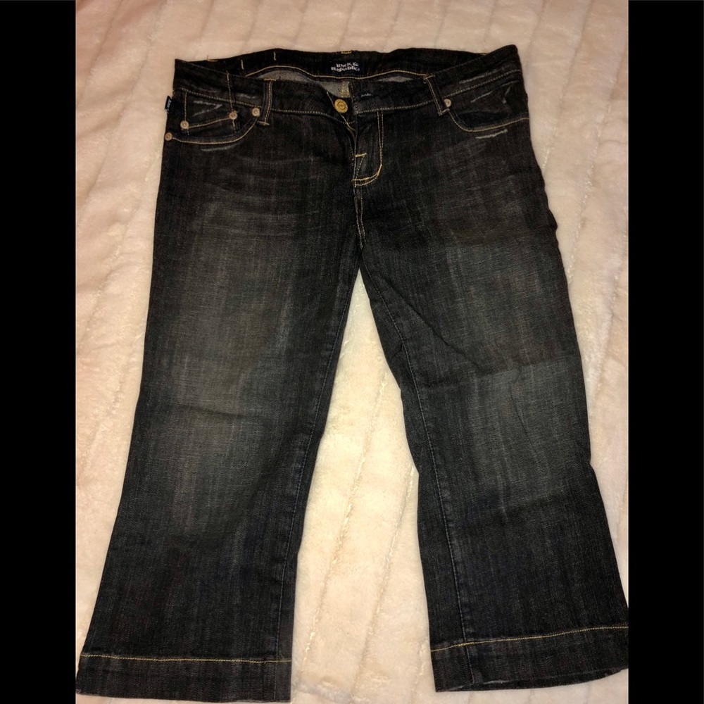 Cropped black denim jeans